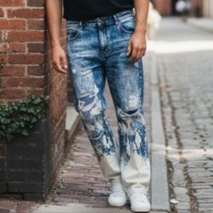 Grindhouse Men's Slim-fit Rip N Repair Denim Jeans size 40